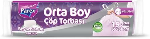Alternative view of Büzgülü Çöp Torbası Beyaz Sabun Kokulu Orta Boy 15'li