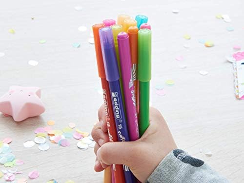 15 FUNTASTICS çocuklar için ince uçlu keçeli kalem 12'li set - 1 mm yuvarlak uç