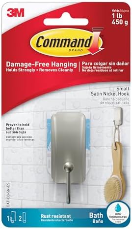 Command BATH33-SN-ES Banyo Kancaları, 1 Paket, Saten Nikel