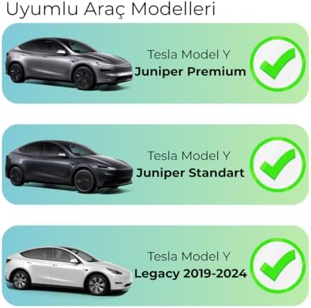 Alternative view of Tesla Model Y Juniper Uyumlu Alüminyum Sibop Kapak Seti (Gri Renk 4 Adet)