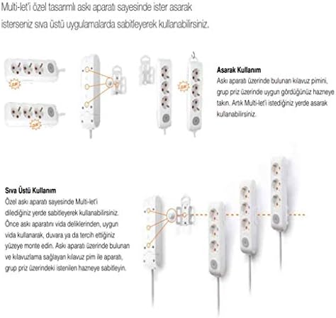 Alternative view of Multi-Let Siyah Dörtlü Priz Topraklı Kablolu Çocuk Korumalı 3 Mt