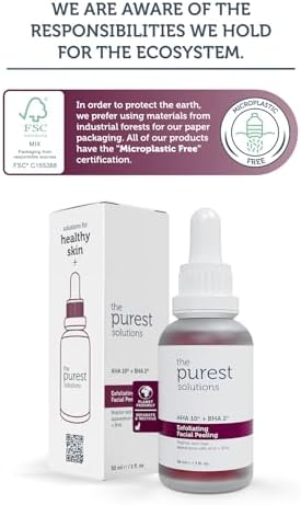 The Purest Solutions, AHA & BHA Canlandırıcı & Cilt Tonu Eşitleyici Kırmızı Peeling Cilt Bakım Serumu 30 ml (Aha 10% + Bha 2%)