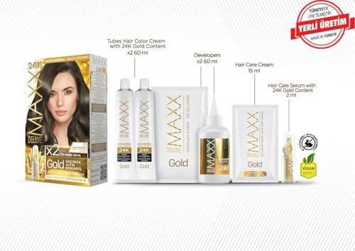Alternative view of serisi 24K Altın Parçacıklı Serum ile 1 Kutu 2 x 50 ml ve Geliştiriciler Saç Boyası (KÜLLÜ KUMRAL 7.1)