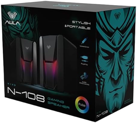 Alternative view of Aula N-108 1+1 USB/Aux 2.0 RGB Masaüstü Gaming Oyuncu Hoparlör Speaker Ses Sistemi