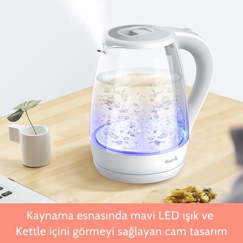Sh30W 1,7Lt Mavi Işıklı Cam Kettle & Su Isıtıcı