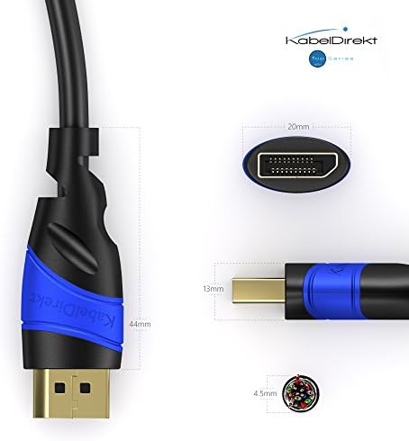 – 8K DisplayPort Kablo – 2m – DP Kablosu, Almanya’da geliştirilmiştir – 0,5-10m arasında mevcuttur (PC/Laptop için Display Port Monitör Kablosu, 8K/4K@60Hz, 144Hz, Dolby Audio, siyah) - Görsel 3