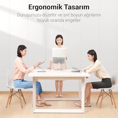 Alternative view of Juo Alüminyum Notebook Standı Yükseklik ve Eğim Ayarlı Ergonomik Metal Laptop Standı 11-17 inch arası notebook dizüstü bilgisayar standı, ayarlanabilir