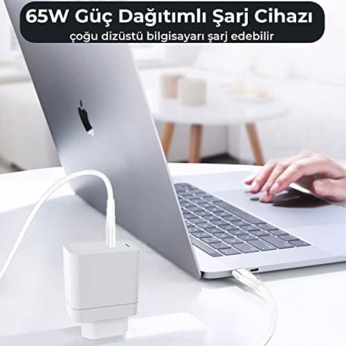 BXUC65FTA 65W PD Typ-C Girişli Pro/Air Şarj Cihazı, MacBook Air/Pro 13/14/15/16 İnç Led Göstergeli ve Tüm Type-C Cihazlarıyla Uyumlu 2 Metre Type-C’den Type-C’ye Kablo - Görsel 2
