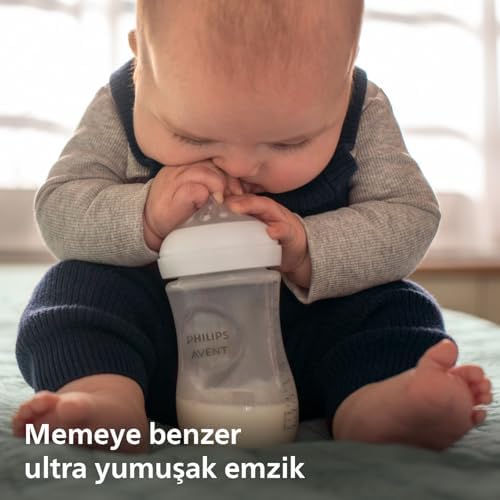 Alternative view of Doğal Tepkili Biberon, 330 ml, 3 Ay+, Akıtmaz Emzik, Kolik ve Gaz Önleyici, BPA İçermez, SCY906/01