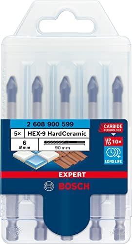 Professional 5 parça Expert HEX-9 HardCeramic Matkap Ucu Seti (Sert fayanslar, Ø 6 mm, Aksesuar Döner Matkap/Vidalamalar)