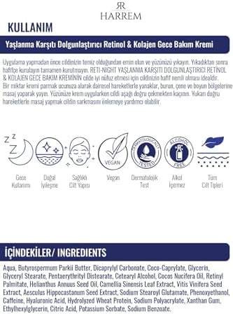 Reti-Night Krem Yaşlanma Karşıtı Dolgunlaştırıcı Retinol & Kolajen Gece Bakım Kremi 50 Ml