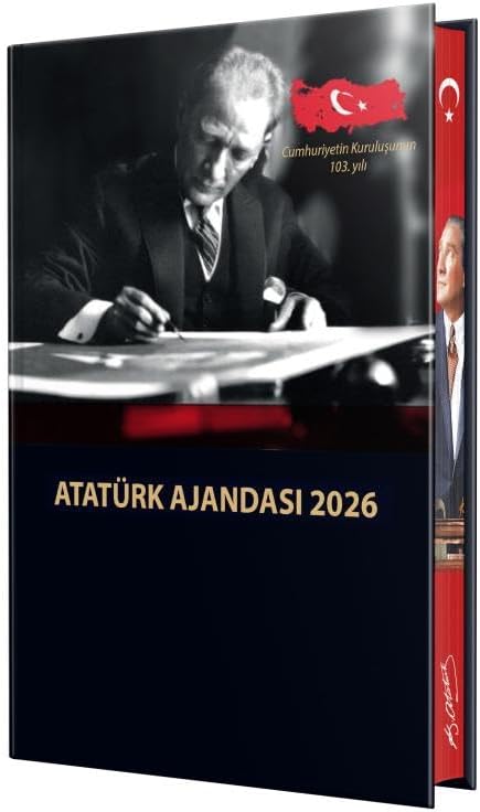 Alternative view of 2026 Atatürk Ciltli Ajanda ve Müzkli ve Kristal Portre