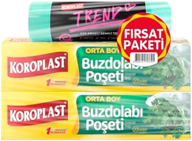 Alternative view of Orta Boy Buzdolabı Poşeti 20'li + Orta Boy Büzgülü Çöp Torbası 10'lu x 1, Sızdırmaz Mutfak Buzdolabı Poşeti Gıda Saklama Torbası 10x10 cm, Yırtılmaz ve Büzgülü Atık Çöp Poşeti 10x10 cm