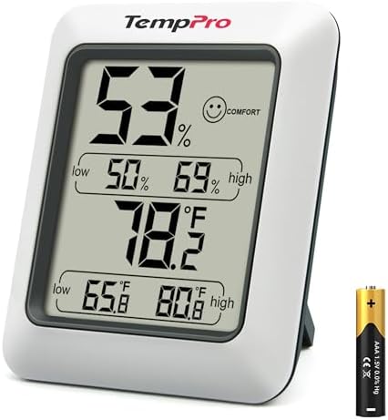 Alternative view of TP50 dijital termo-higrometre, iç mekan termometresi, higrometre, sıcaklık ve nem ölçer, oda iklimi kontrolü, oda havası kontrolü, klima monitörü için