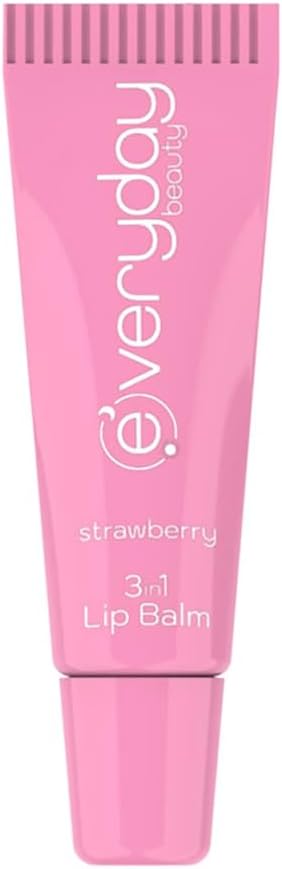 Beauty Çilek Aromalı 3'ü 1 Arada Dudak Bakım Kremi Lip Balm 10 ml