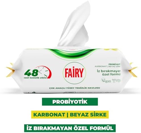 Çok Amaçlı Yüzey Temizlik Havlusu 100 Yaprak | Limon Yağlı | Beyaz Sirke & Karbonat | 48 Saat Temizlik Etkili | İz Bırakmayan Formül