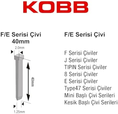 KBZ40F 40mm 2500 Adet F/E/J/8 Serisi Ağır Hizmet Tipi Kesik Başlı Çivi - Görsel 3