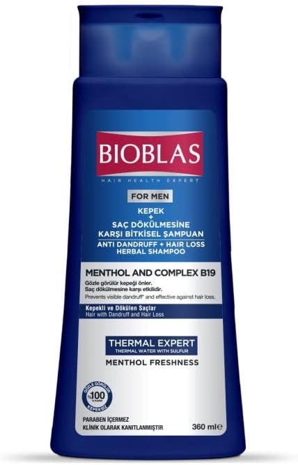 Thermal Expert Şampuan – Kepek ve Saç Dökülmesine Karşı, Termal Su & Mentol İçerikli, Bitkisel Kompleks B19, 360 ml