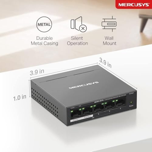 Alternative view of MS105GP, 5-Port Gigabit Desktop Switch with 4-Port PoE+
