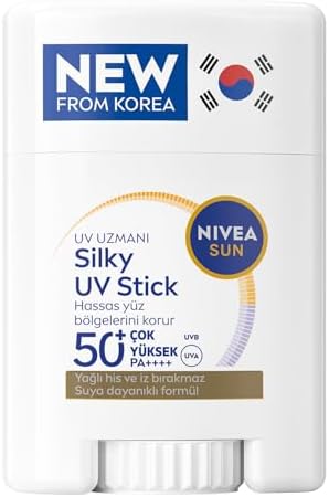 SUN SPF50+ Yüksek Güneş Korumalı Kore Stick Yüz Güneş Kremi 15 gr,Hassas Yüz Bölgeleri,Kokusuz Formül,Makyaj Altına Uygulanabilir,Cep Boy