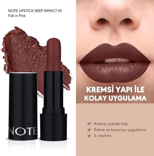 Alternative view of Deep Lipstick 10 Fall in Pink Kremsi Dokulu Yarı Parlak Ruj, Kahverengi