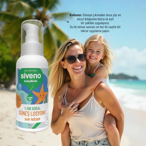 Alternative view of Siveno%100 Doğal Çocuk Güneş Losyonu Leke Karşıtı Nemlendirici Bitkisel Vegan UVA UVB SPF 50+ 100 ml