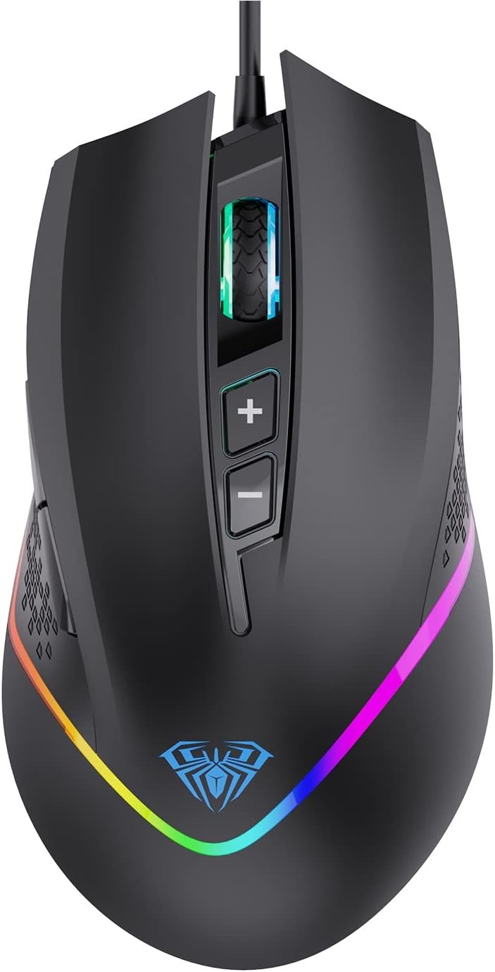 Alternative view of AULA F805 6400DPI RGB 7 Tuşlu Makro Optik Oyuncu Mouse, Siyah