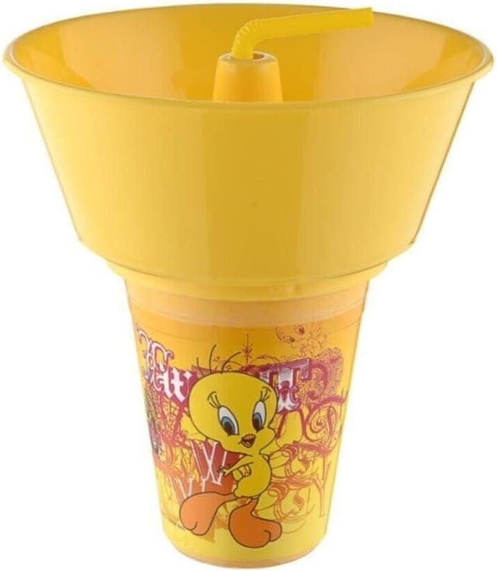 Tweety Lisanslı Cips ve Mısır Kovalı Pipetli Bardak