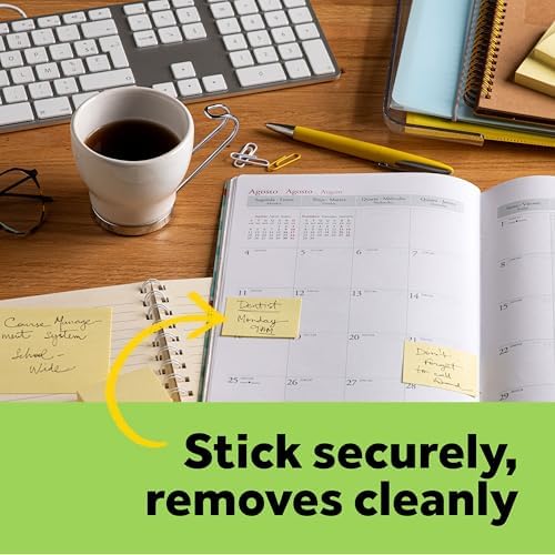 Alternative view of 3 M Post-it Greener Notes, 3 x 3, Canary Yellow, 24 PADS/Cabinet paket Sarı 100 yaprak Pouch kendinden yapışkanlı