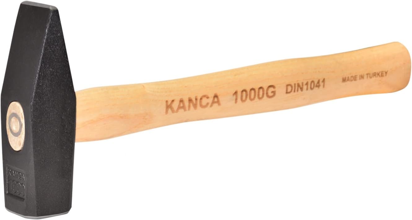 KANCA Dövme Çelik 1500g Çekiç, Ergonomik Ahşap Saplı Dövme Çelik Çekiç, Özel Isıl İşlemli 1500 g Çekiç