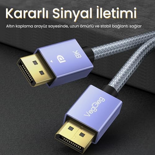 Alternative view of 8K/60Hz 4K/165Hz 2K/240Hz DisplayPort 1.4 Kablo 1.5 Metre