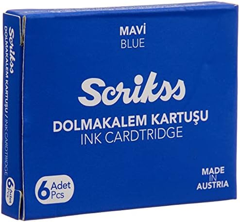 Kartuş Dolma Kalem Kartuşu 6'lı Paket Mavi