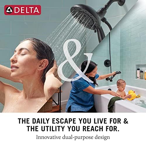 4-Spray In2ition 2'si 1 arada çift duş başlığı, elde taşınır duş başlığı, dokunmatik temiz mat siyah hortumlu duş başlığı, çıkarılabilir duş başlığı, elde tutulan duş başlığı, mat siyah 75486CBL