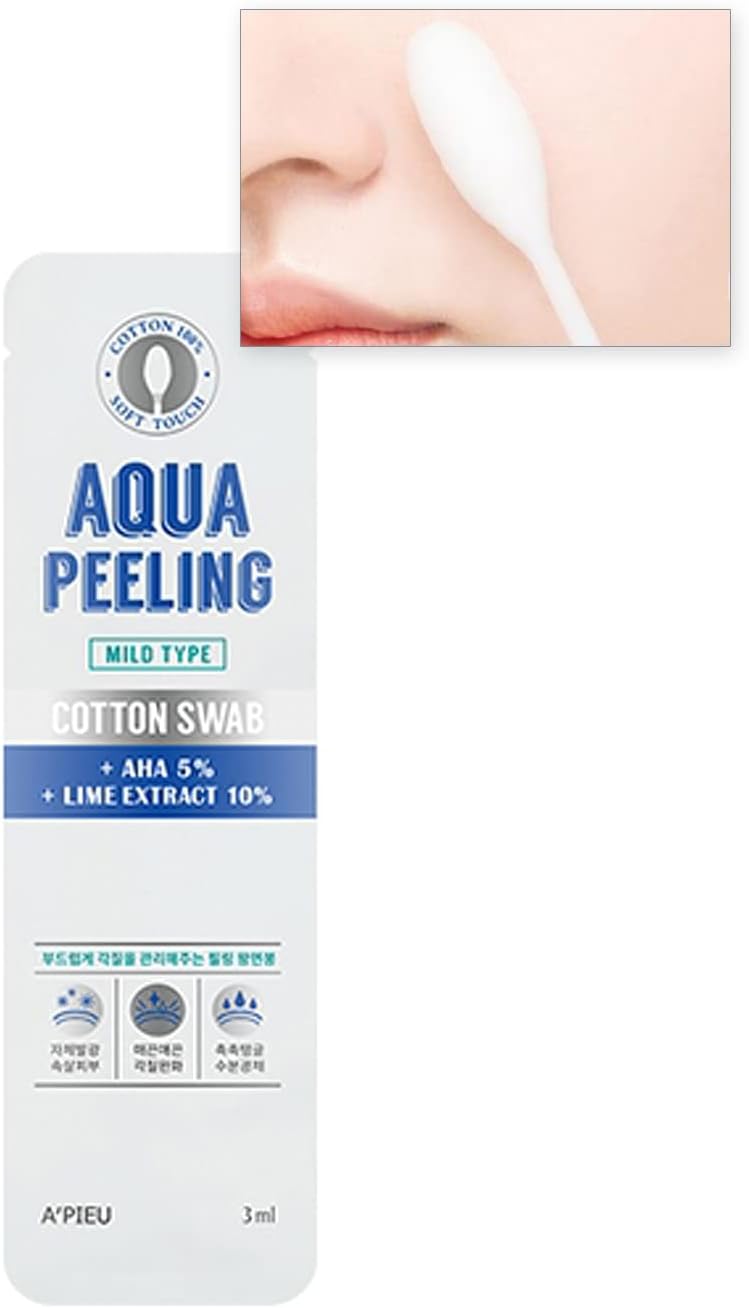 %100 Pamuk Peeling Çubuğu (Hafif) APIEU Aqua Peeling Cotton Swab (Mild)