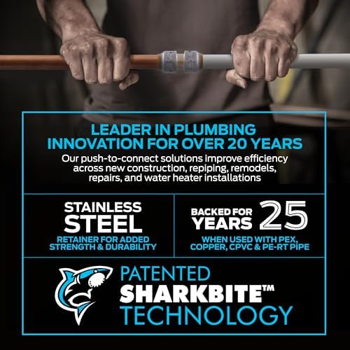 SharkBite Max 1,9 cm 90 Derece Dirsek, Tahliye Havalandırmalı, Pirinç Tesisat Armatürü UR5256A - Görsel 3