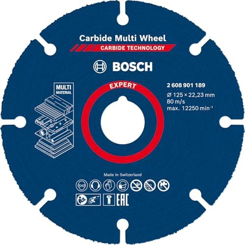 1x EXPERT Carbide Multi Wheel Kesici Diskler (Sert ahşap, Çivili ahşap, Plastik, Alçıpan panel, Ø 125 mm, Aksesuar Küçük Avuç Taşlama Makinesi) - Görsel 3