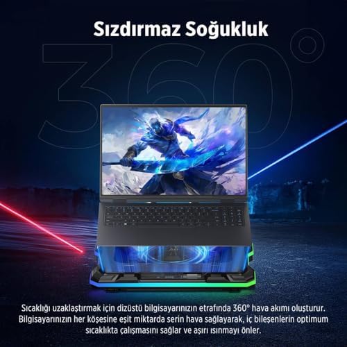 Yeti 2200RPM RGB Işıklı Led Display Gaming Laptop Notebook Soğutucu Stand