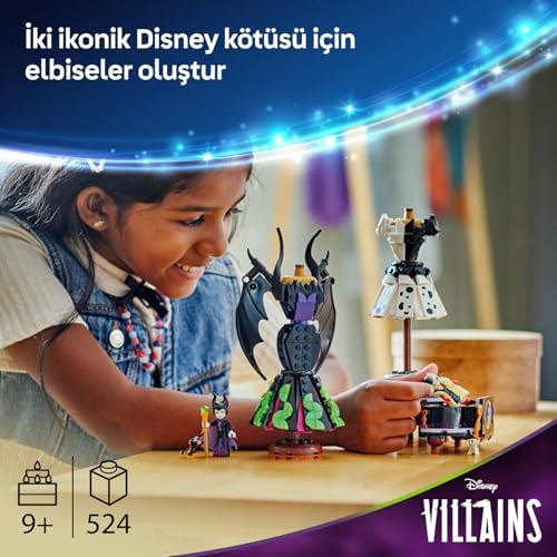 Alternative view of Kötüleri Malefiz'in ve Cruella De Vil'in Elbiseleri 43262-9 Yaş Üzeri Kız ve Erkek Çocuklar için Sergileme Standı, 2 Mini Bebek ve 2 Hayvan Figürü İçeren Oyuncak Yapım Seti (524 Parça)