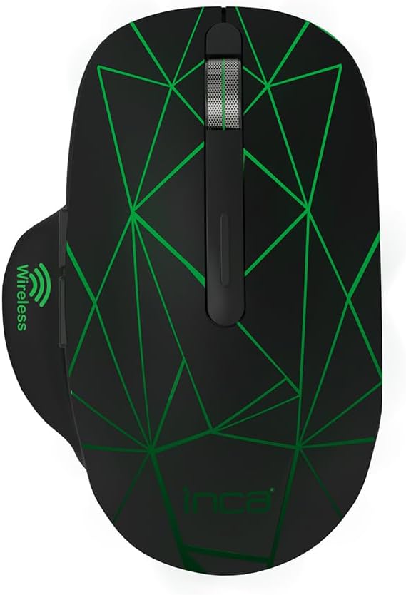 INCA IWM-551T Kablosuz,Şarj edilebilir, 4 Farklı Değişebilen Led Işıklı, Sessiz Tuş, Tyep-C ve Usb Çİft Alıcı,1600 Dpi,7 Tuş, Led Aç/Kapa Tuşu, 15M Çekim Mesafesi - Görsel 3