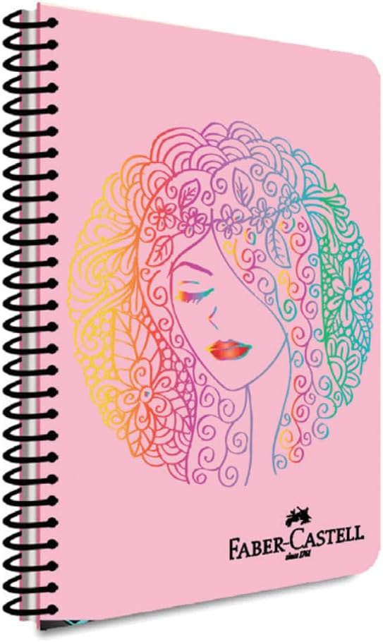 Alternative view of Yüz Desenli Spiralli Defter, A4, 100 Yaprak, 70g Kağıt, Çizgili, Dayanıklı Kapak, Kolay Açılan Spiral Cilt, Asorti Renkler
