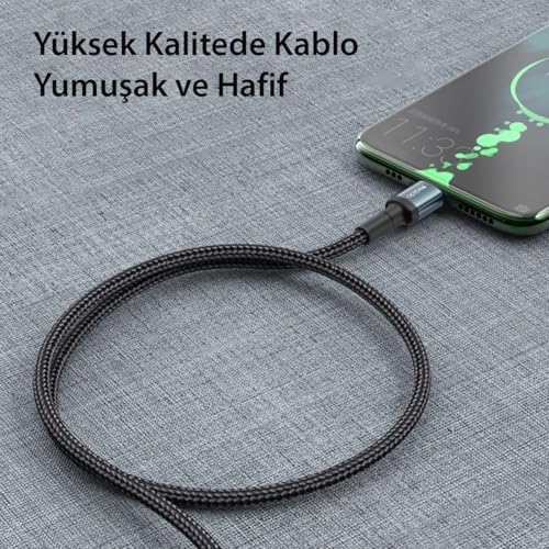 60W Hasırlı Type-C to Type-C PD Hızlı Şarj Kablosu, 1.2 Metre