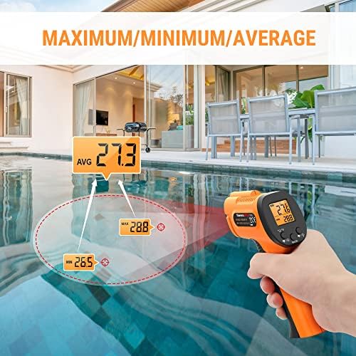 Alternative view of ThermoPro TP30 Yüksek Hassasiyetli Profesyonel Kızılötesi Termometre, -50°C ila 550°C (-58°F ila 1022°F) Ayarlanabilir Emisiviteli Dijital Lazer Termometre (Vücut Kullanımı İçin Değildir)