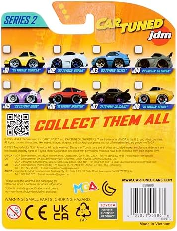 CarTuned JDM Seri 2 1985 Corolla AE86, Sarı Coupe, Diecast Metal Oyuncak Araba, Arabası