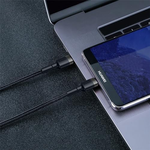 Cafule, 3.0 A USB-C & USB-C Şarj & Data Aktarımı Kablosu, /Hızlı Şarj, 1 Metre, Gri/Siyah, CATKLF-GG1
