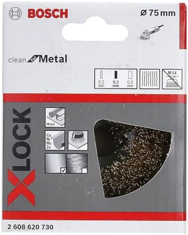 Alternative view of Professional 1 x dalgalı tencere fırçası Clean (metal, X-LOCK, Ø 75 mm, tel kalınlığı 0,3 mm, çap 115 mm, açılı taşlama makinesi aksesuarı)