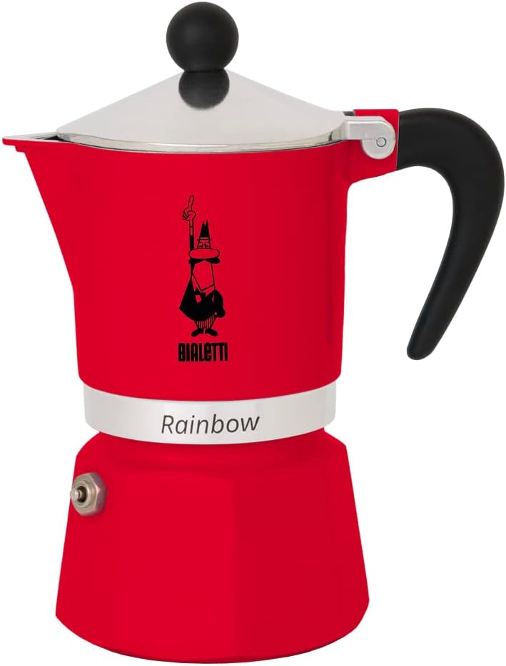 -: 1 Cup Ocak Üstü Espresso Pişirici - 60ml - Kırmızı Renk - Alüminyum Gövde - Patentli Güvenlik Valfi - Tüm Ocak Türleri İçin Uygundur (İndüksiyon Hariç)