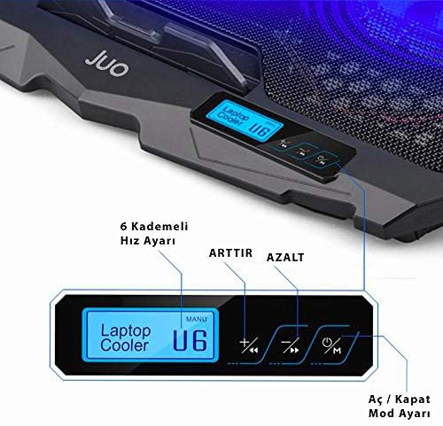 C1 Led Ekranlı Notebook Soğutucu Siyah - Görsel 3