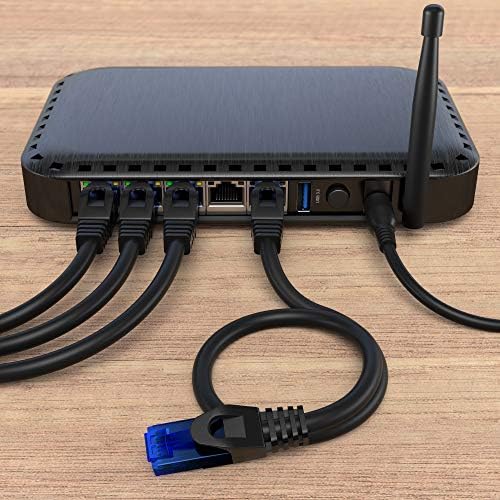 – Ethernet Kablosu, Ağ Kablosu, LAN – 5m – 0,25-30m arasında mevcuttur (10Gbps, Gigabit Ağlar için Fiber Hızı, ile Switch/Router/Modem, siyah/mavi) - Görsel 3