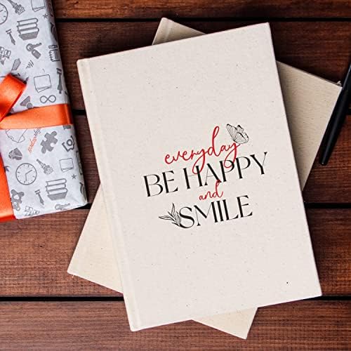 Alternative view of Everyday Be Happy And Smile Tasarımlı Kanvas Defter - 14 x 20 cm - 200 Sayfa
