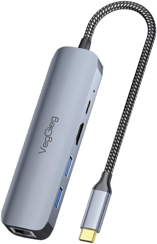 Type-C PD 100W 5 Portlu 4K 60Hz HDMI Gigabit Ethernet USB 3.0 Çoklayıcı Hub - Görsel 2